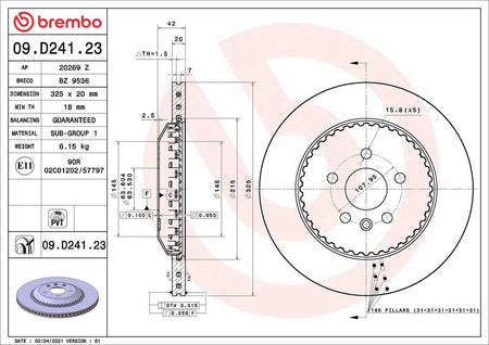 Brembo 09.D241.23 Brake Disc - 2