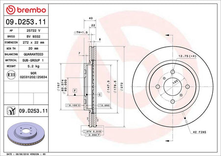 Brembo 09.D253.11 Brake Disc - 2