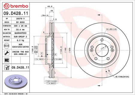 Brembo 09.D428.11 Brake Disc - 2