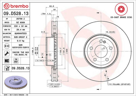 Brembo 09.D528.13 Brake Disc - 2