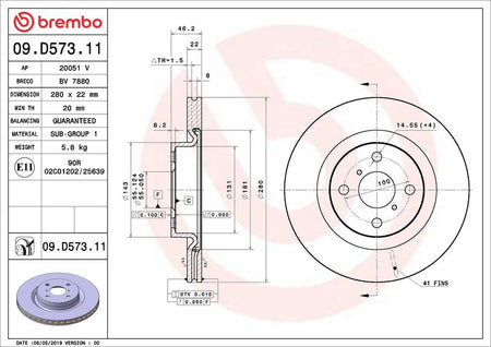 Brembo 09.D573.11 Brake Disc - 2