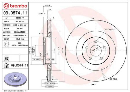 Brembo 09.D574.11 Brake Disc - 2