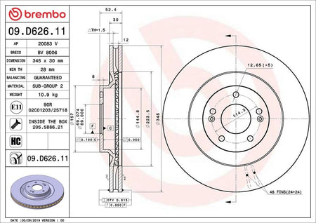 Brembo 09.D626.11 Brake Disc - 2