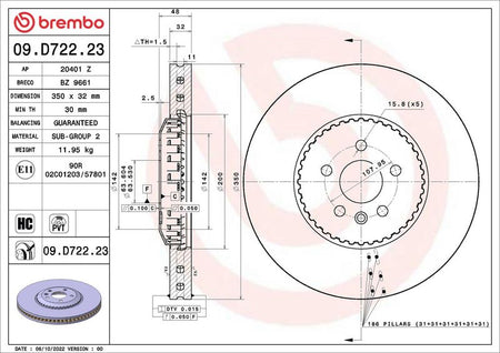 Brembo 09.D722.23 Brake Disc - 2