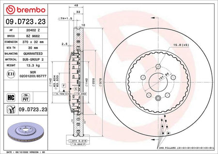 Brembo 09.D723.23 Brake Disc - 2