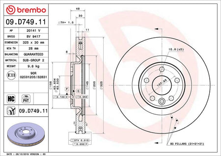 Brembo 09.D749.11 Brake Disc - 2
