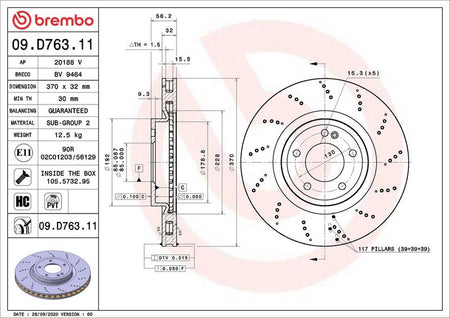 Brembo 09.D763.11 Brake Disc - 2