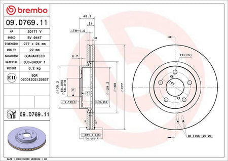 Brembo 09.D769.11 Brake Disc - 2