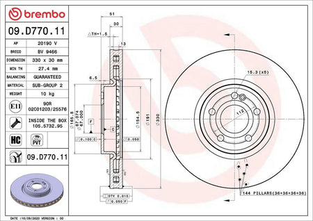 Brembo 09.D770.11 Brake Disc - 2
