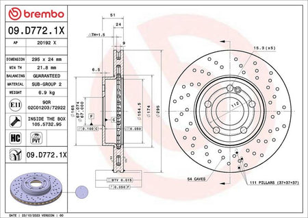 Brembo 09.D772.1X Brake Disc - 2