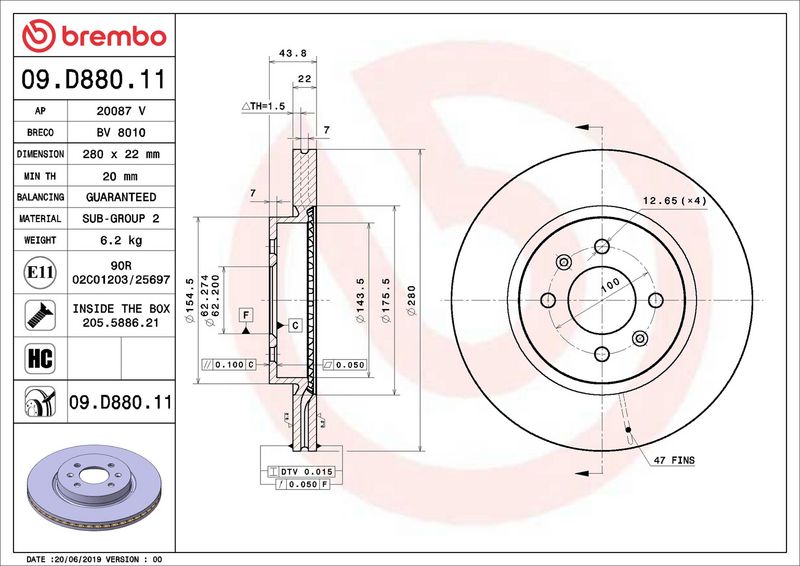 Brembo 09.D880.11 Brake Disc - 2