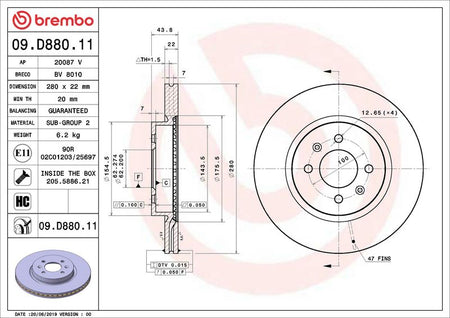 Brembo 09.D880.11 Brake Disc - 2