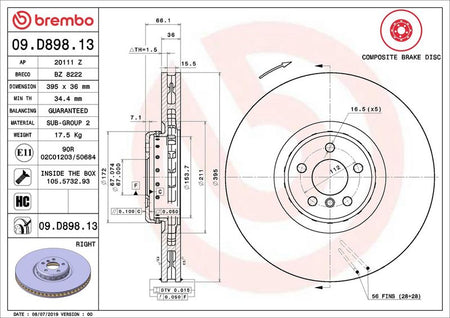 Brembo 09.D898.13 Brake Disc - 2