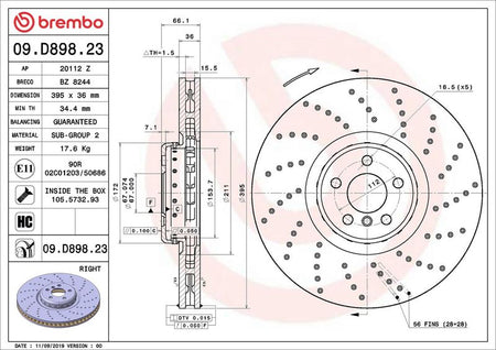 Brembo 09.D898.23 Brake Disc - 2