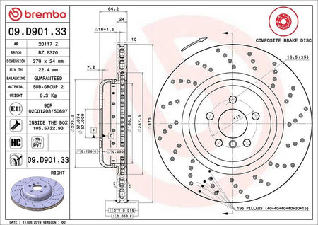 Brembo 09.D901.33 Brake Disc - 2