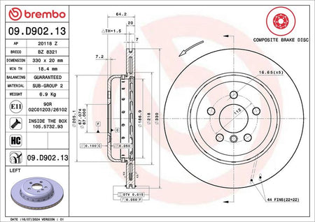 Brembo 09.D902.13 Brake Disc - 2