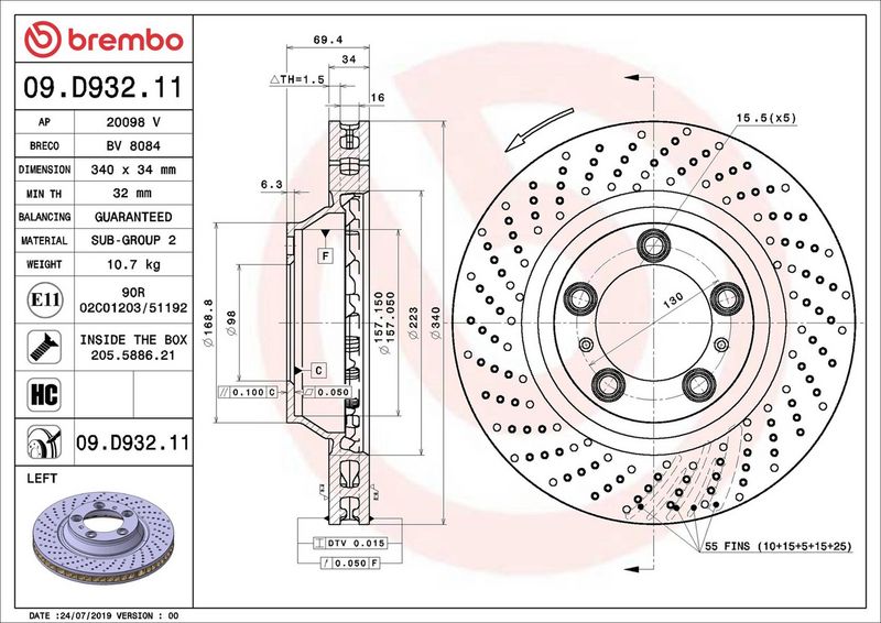 Brembo 09.D932.11 Brake Disc - 2