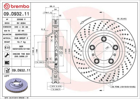Brembo 09.D932.11 Brake Disc - 2