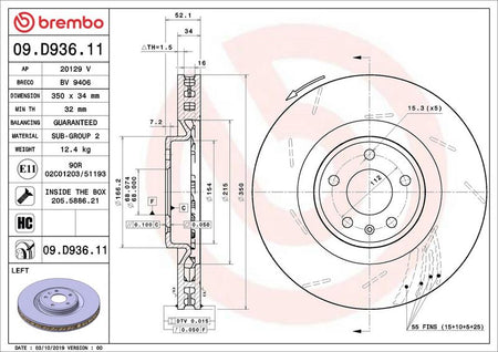 Brembo 09.D936.11 Brake Disc - 2