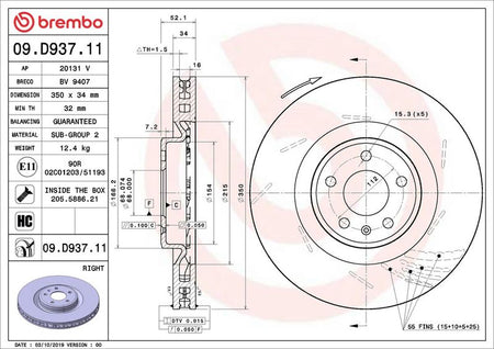 Brembo 09.D937.11 Brake Disc - 2
