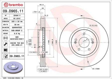Brembo 09.D965.11 Brake Disc - 2