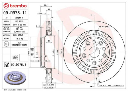Brembo 09.D975.11 Brake Disc - 2