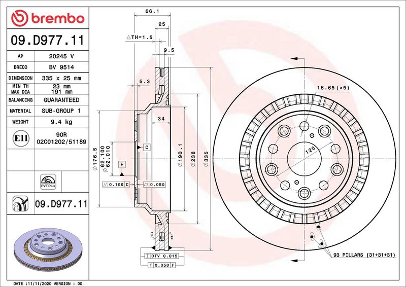 Brembo 09.D977.11 Brake Disc - 2