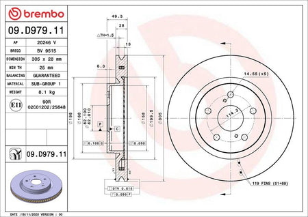 Brembo 09.D979.11 Brake Disc - 2