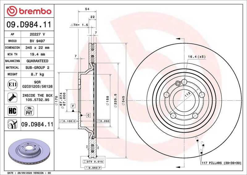 Brembo 09.D984.11 Brake Disc - 2