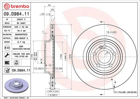 Brembo 09.D984.11 Brake Disc - 2