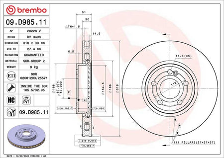 Brembo 09.D985.11 Brake Disc - 2