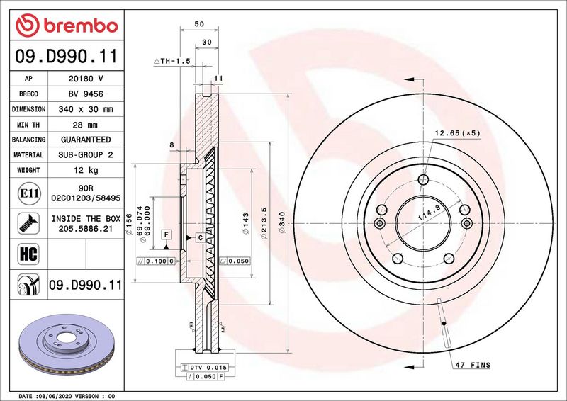 Brembo 09.D990.11 Brake Disc - 2