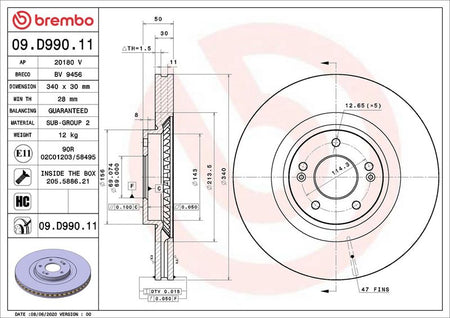 Brembo 09.D990.11 Brake Disc - 2