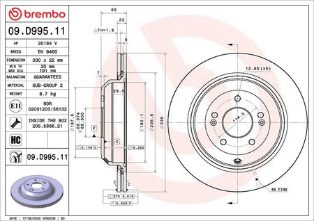 Brembo 09.D995.11 Brake Disc - 2