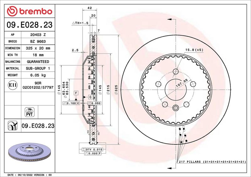 Brembo 09.E028.23 Brake Disc - 2