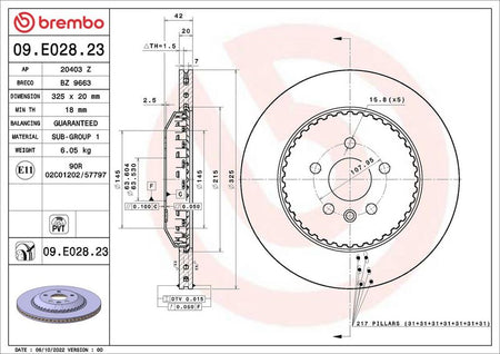 Brembo 09.E028.23 Brake Disc - 2
