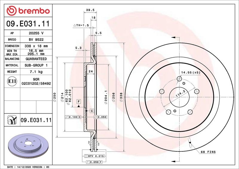 Brembo 09.E031.11 Brake Disc - 2