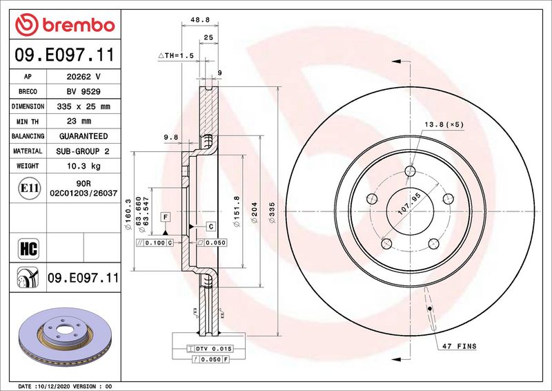 Brembo 09.E097.11 Brake Disc - 2