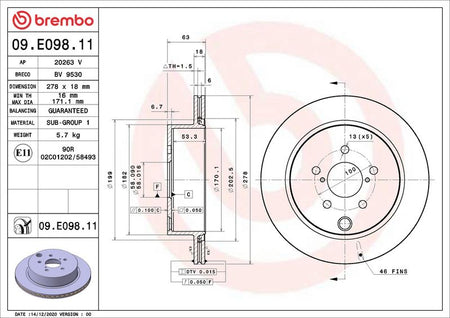 Brembo 09.E098.11 Brake Disc - 2