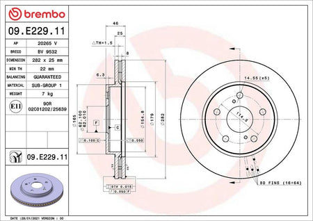 Brembo 09.E229.11 Brake Disc - 2