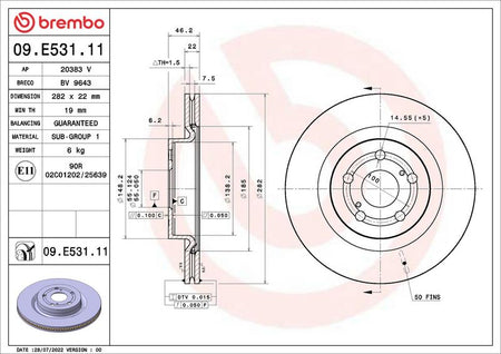 Brembo 09.E531.11 Brake Disc - 2