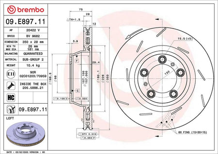Brembo 09.E897.11 Brake Disc - 1