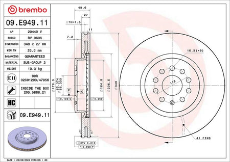 Brembo 09.E949.11 Brake Disc - 2