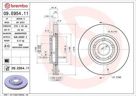 Brembo 09.E954.11 Brake Disc - 2