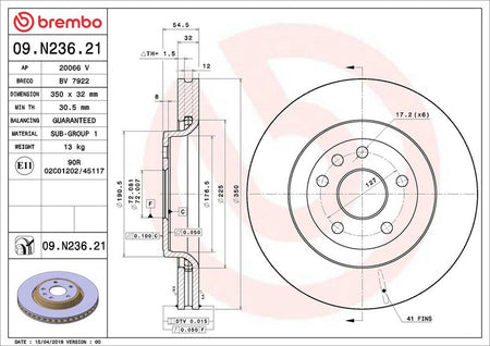 Brembo 09.N236.21 Brake Disc - 2