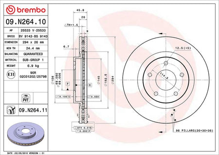 Brembo 09.N264.11 Brake Disc - 2
