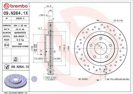 Brembo 09.N264.1X Brake Disc - 2