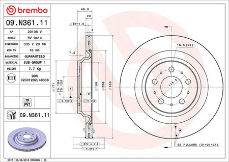 Brembo 09.N361.11 Brake Disc - 2
