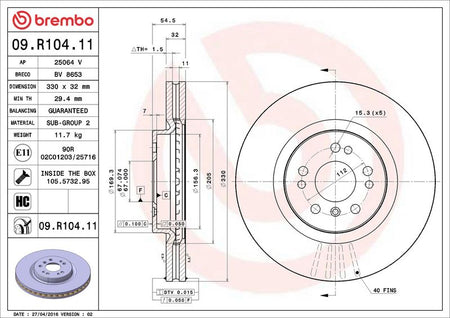 Brembo 09.R104.11 Brake Disc - 2