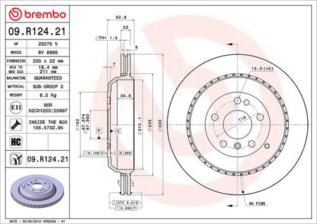 Brembo 09.R124.21 Brake Disc - 2